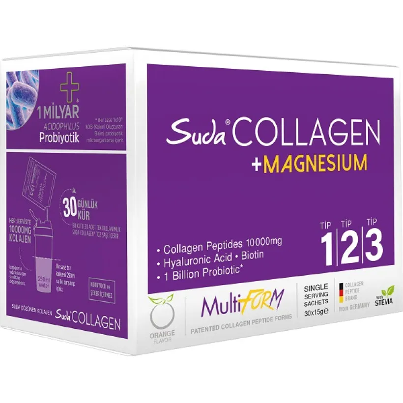 Suda Collagen Multiform+Magnesium Portakal 15g x 30 Saşe